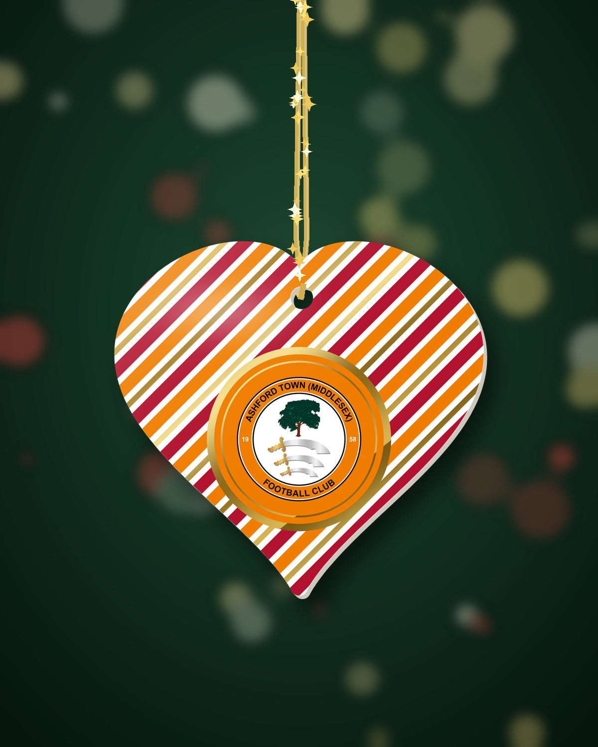 Ashford Town FC Christmas Heart Candy Cane