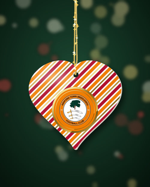Ashford Town FC Christmas Heart Candy Cane