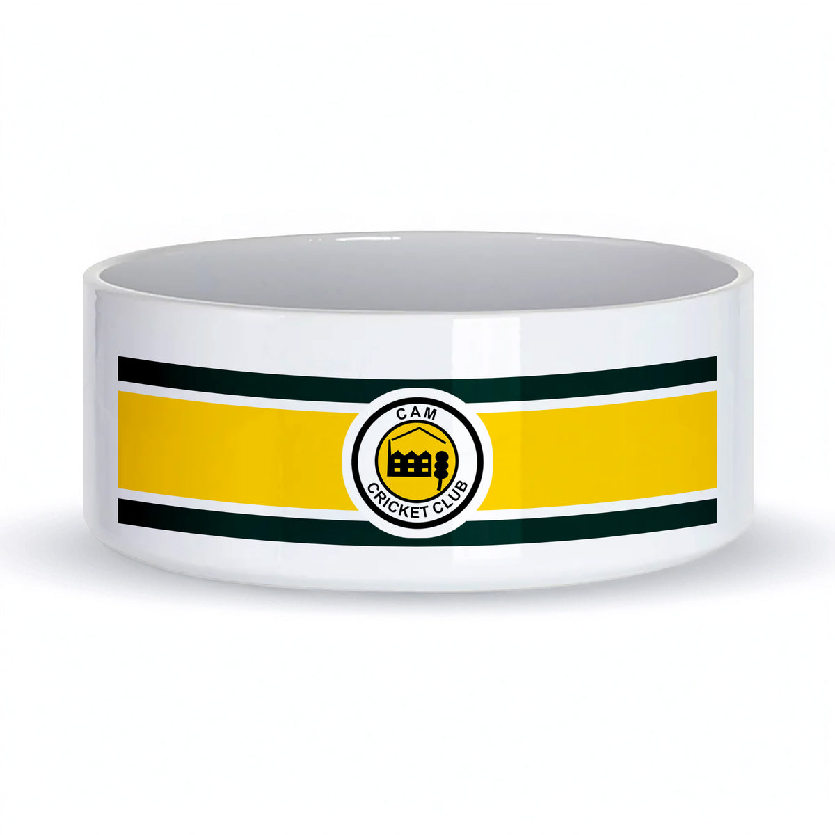 Cam Cricket Club Ceramic Dog Bowl