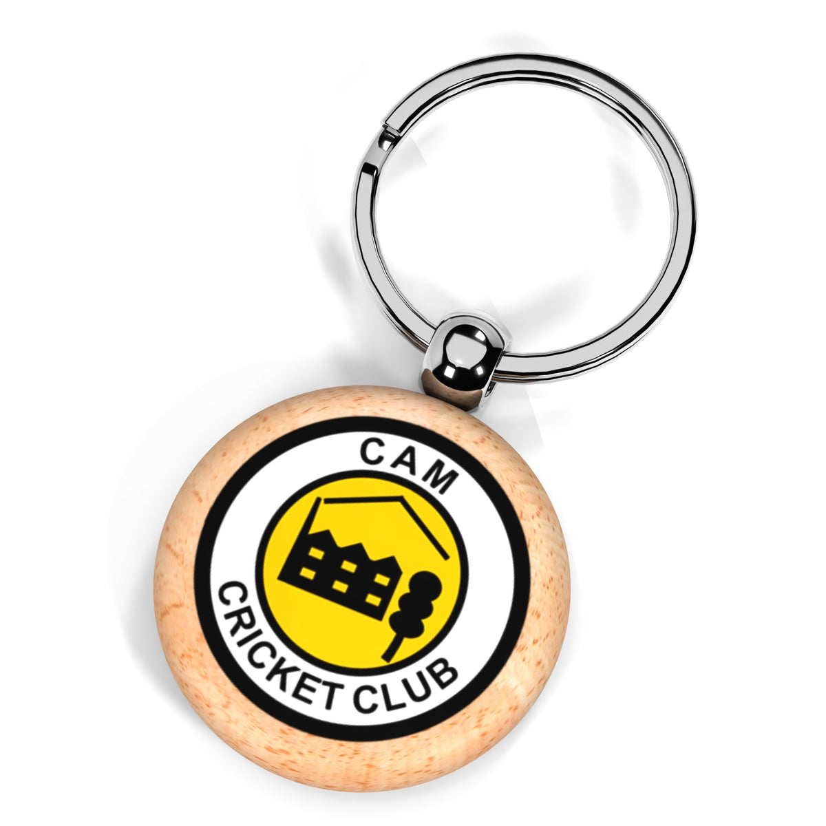 Cam Cricket Club Wooden Keyring