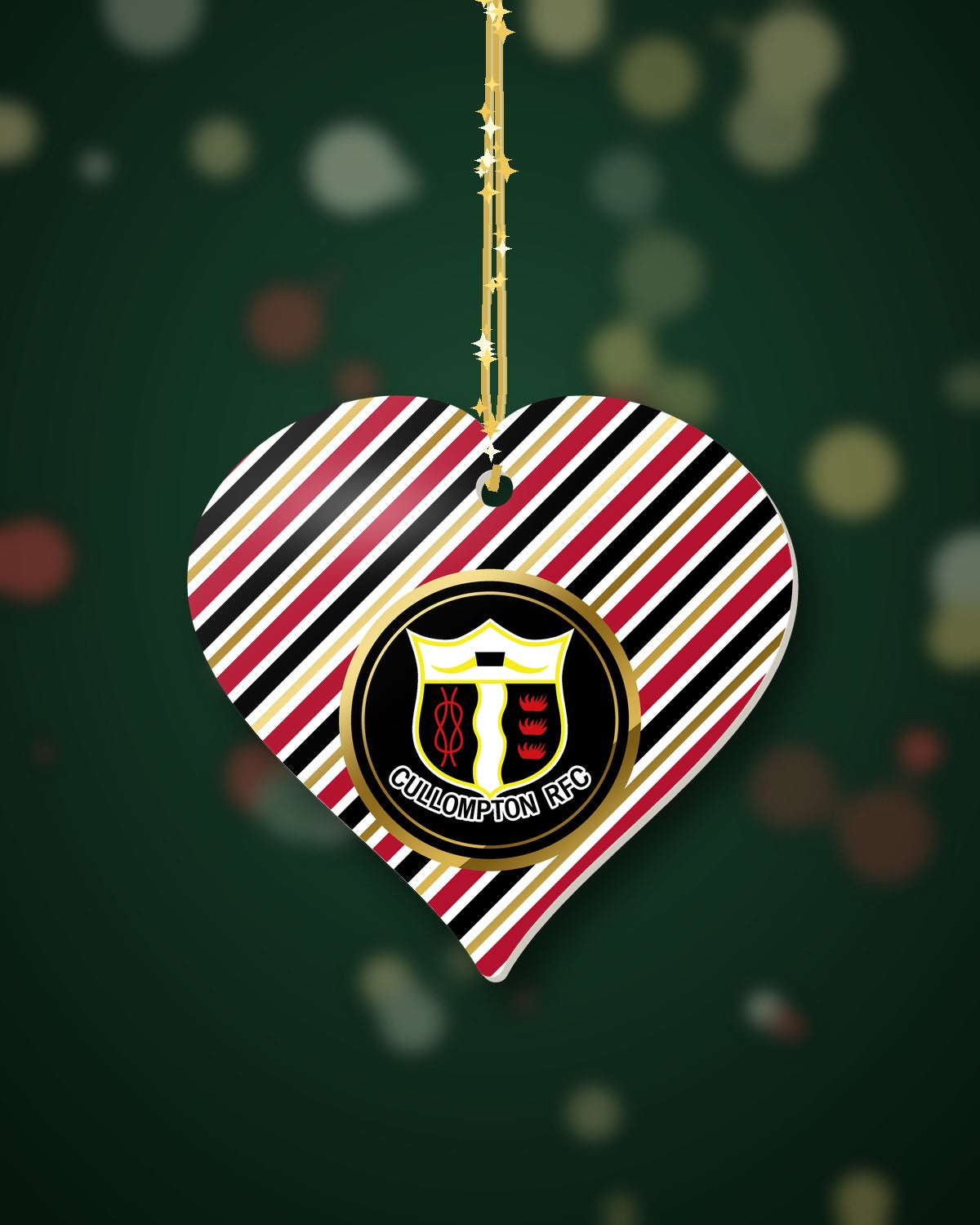 Cullompton RFC Christmas Heart Candy Cane