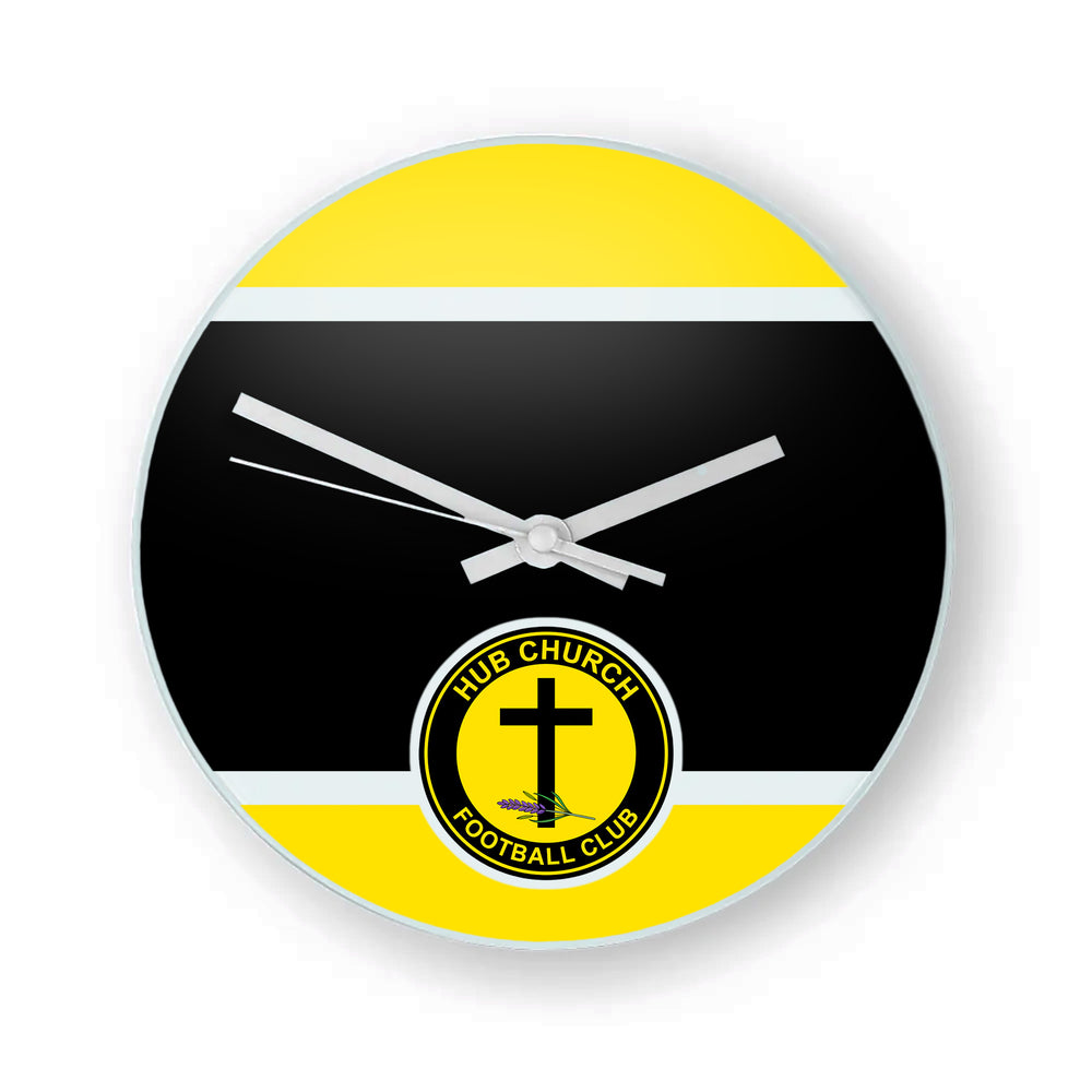 Hub Church FC Glass Clock