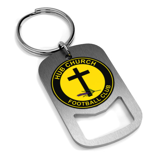 Hub Church FC Metal Beer Opener Keyring