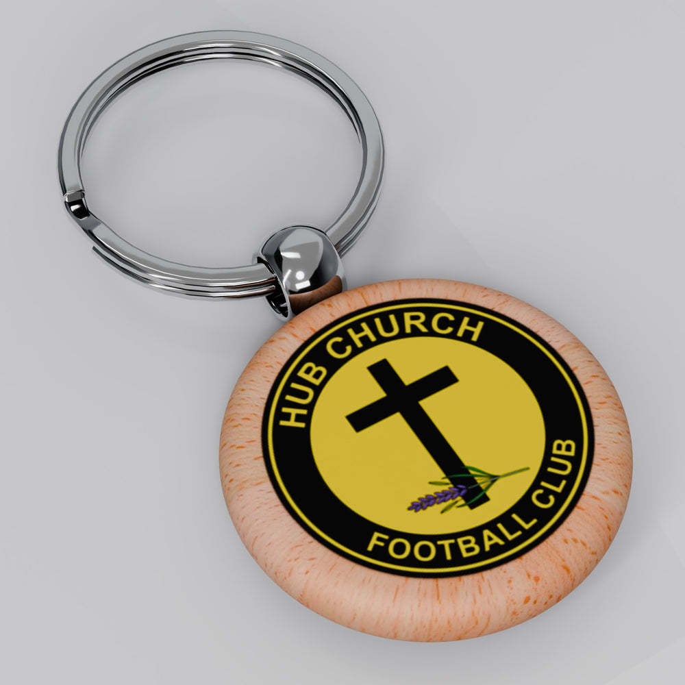 Hub Church FC Wooden Keyring