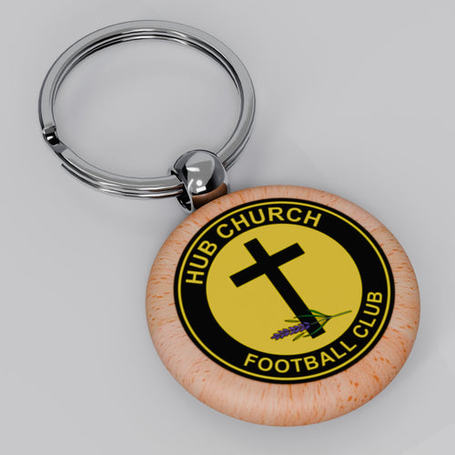 Hub Church FC Wooden Keyring