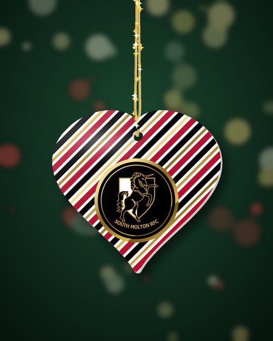 South Molton RFC Christmas Heart Candy Cane