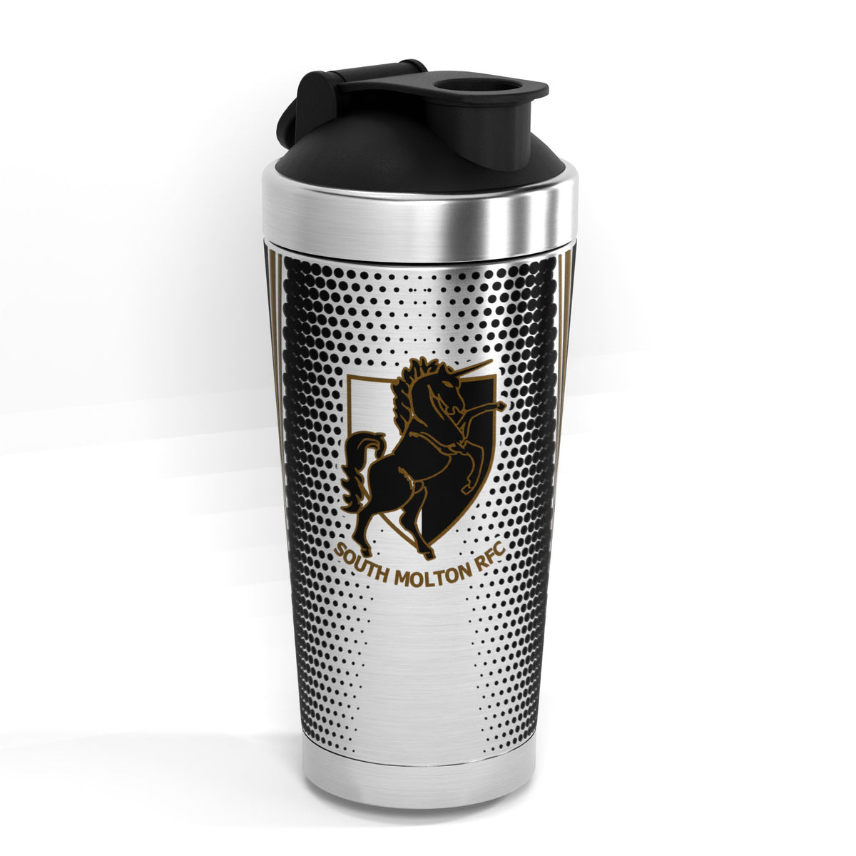 South Molton RFC 500ml Protein Shaker - crest front