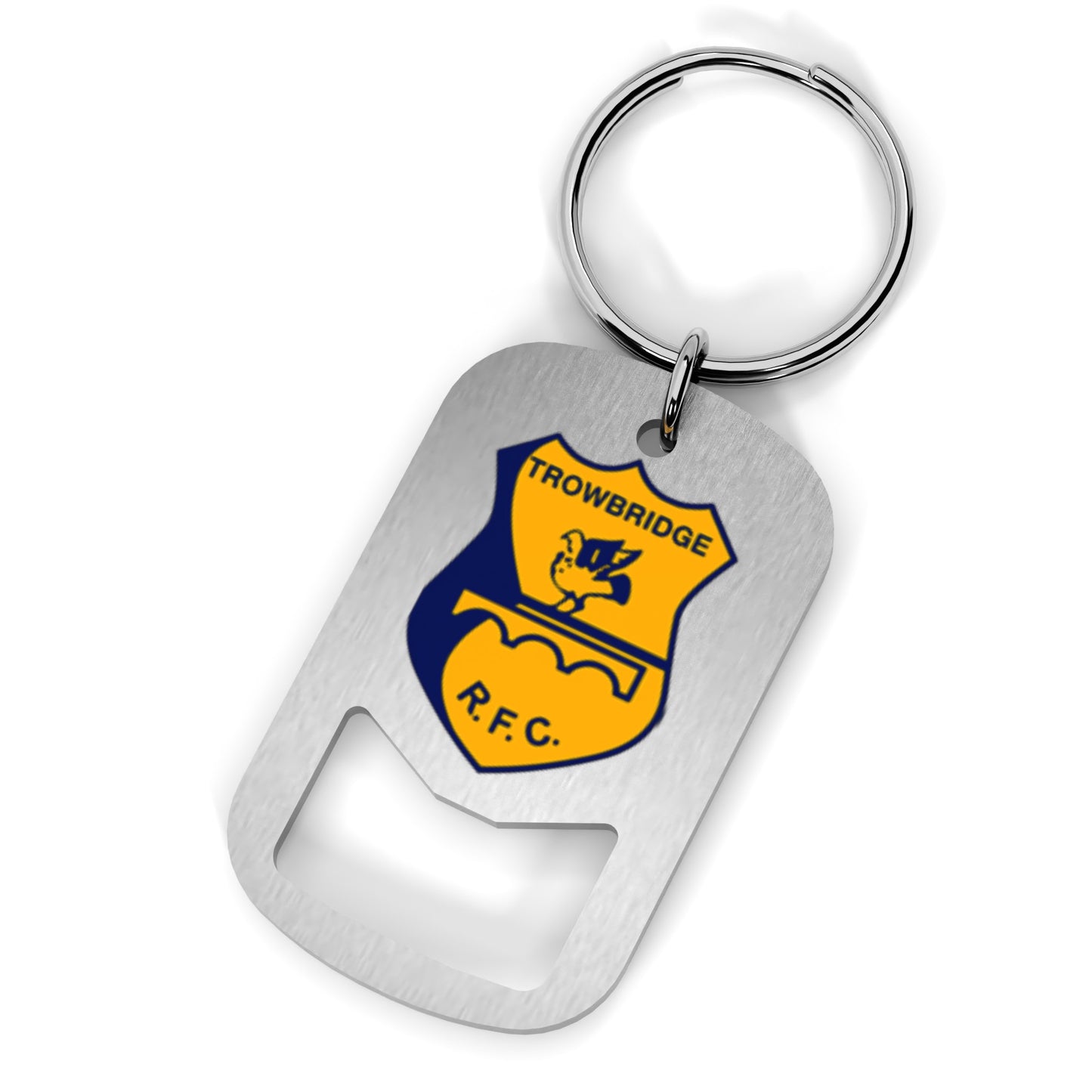 Trowbridge RFC Metal Beer Opener Keyring