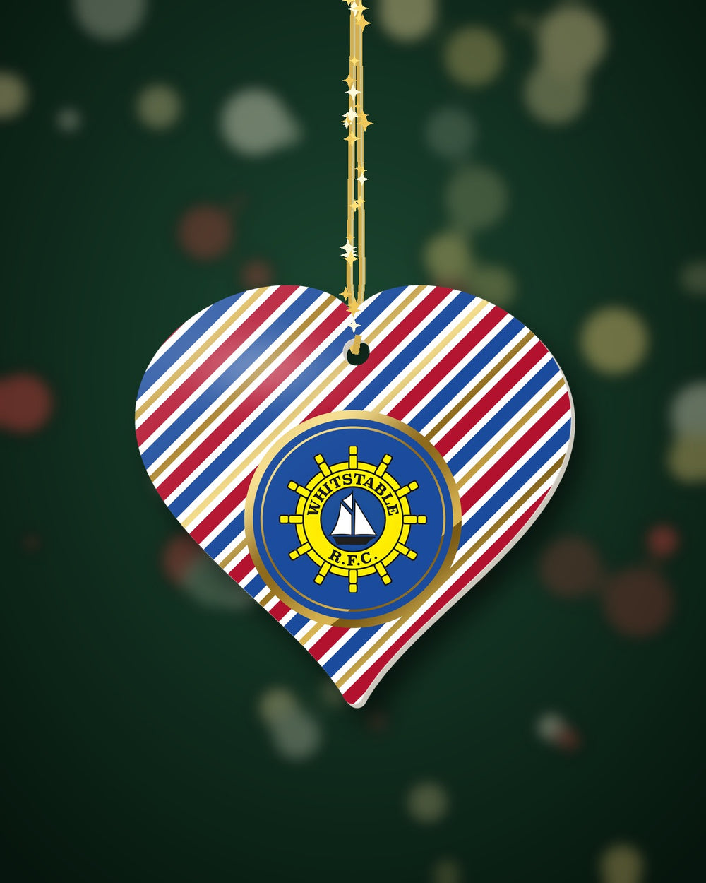 Whitstable RFC Christmas Heart Candy Cane
