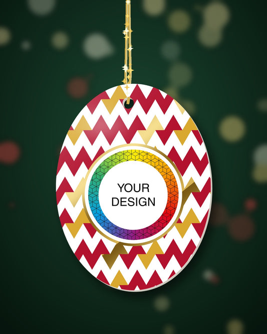 Custom Christmas Ornament - Oval (Harlequin)