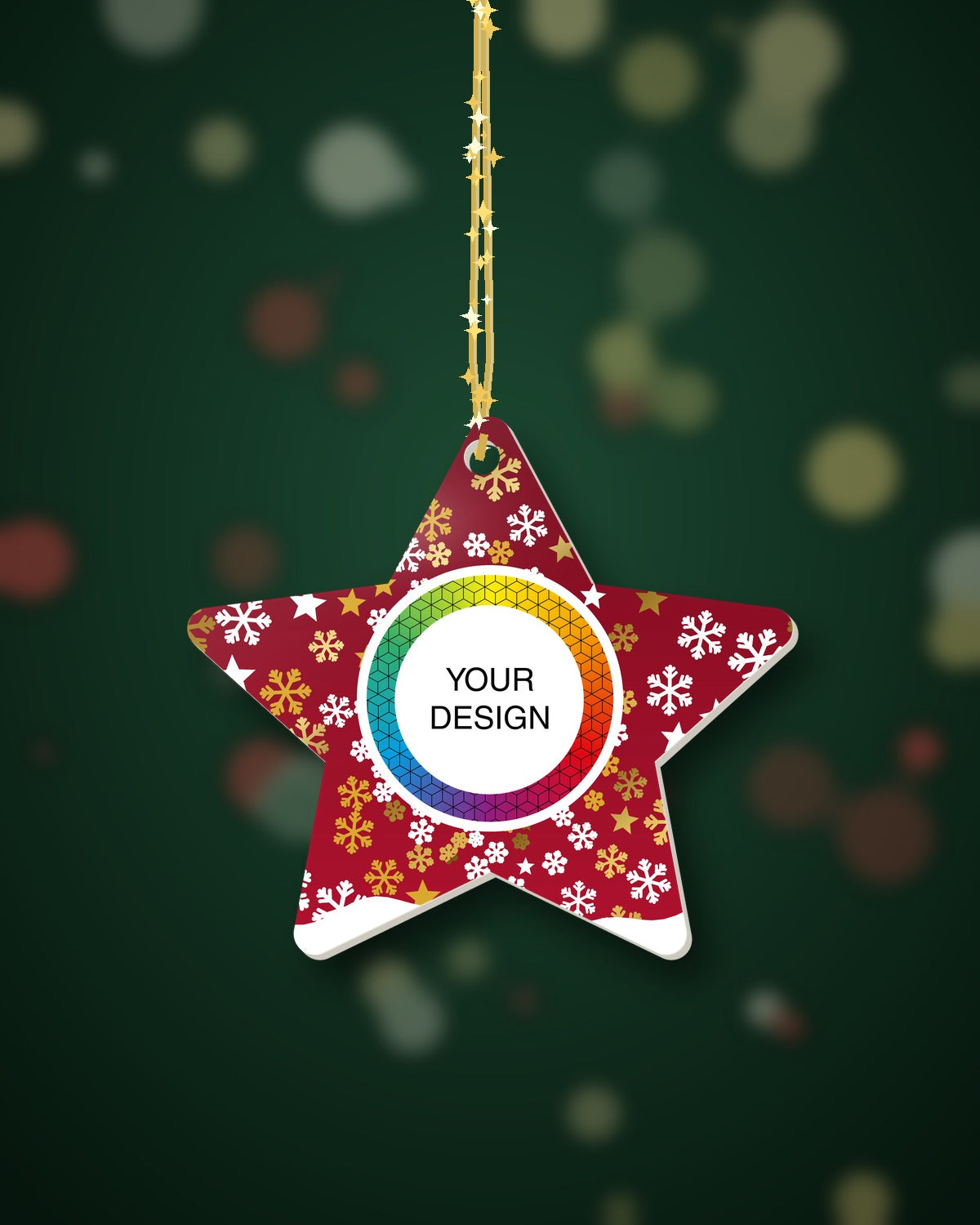 Custom Christmas Ornament - Star (Snowfall)