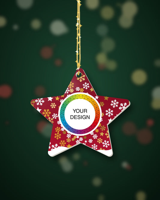 Custom Christmas Ornament - Star (Snowfall)